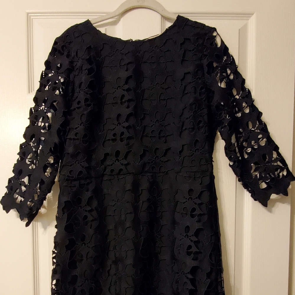 Navy Lace Long Sleeve Dress